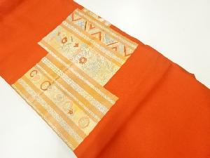 草花模様織出し名古屋帯